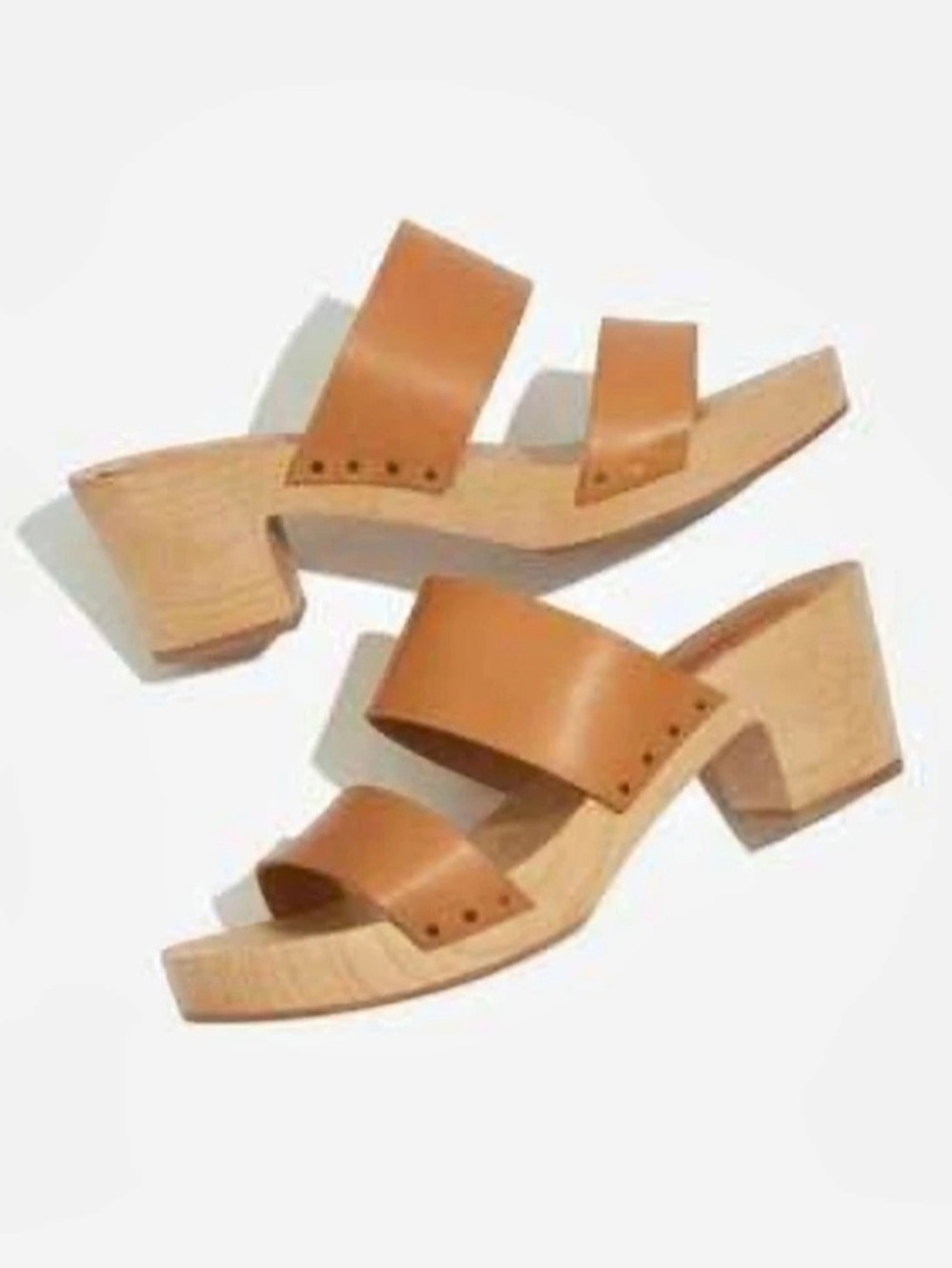 Madewell The Clara Clog Sandal Leather Brown US 8 - Picture 2 of 5